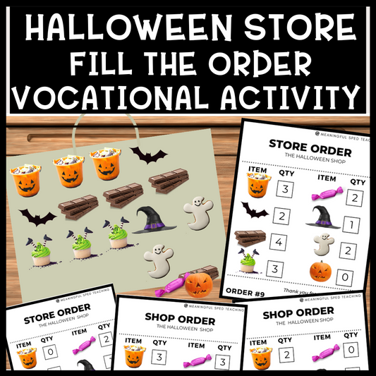 Halloween Life Skills Fill the Store Order Vocational Special Education