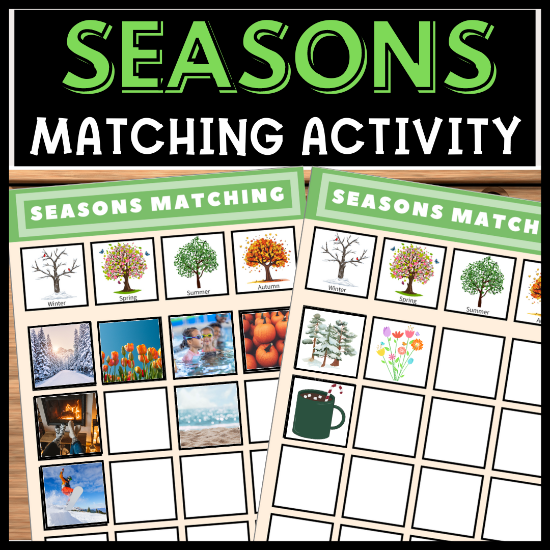 Match the Season Sorting Mats for Special Education File Folder Activities