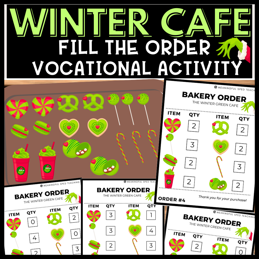 Winter Holiday Life Skills Fill the Bakery Order Vocational Special Education