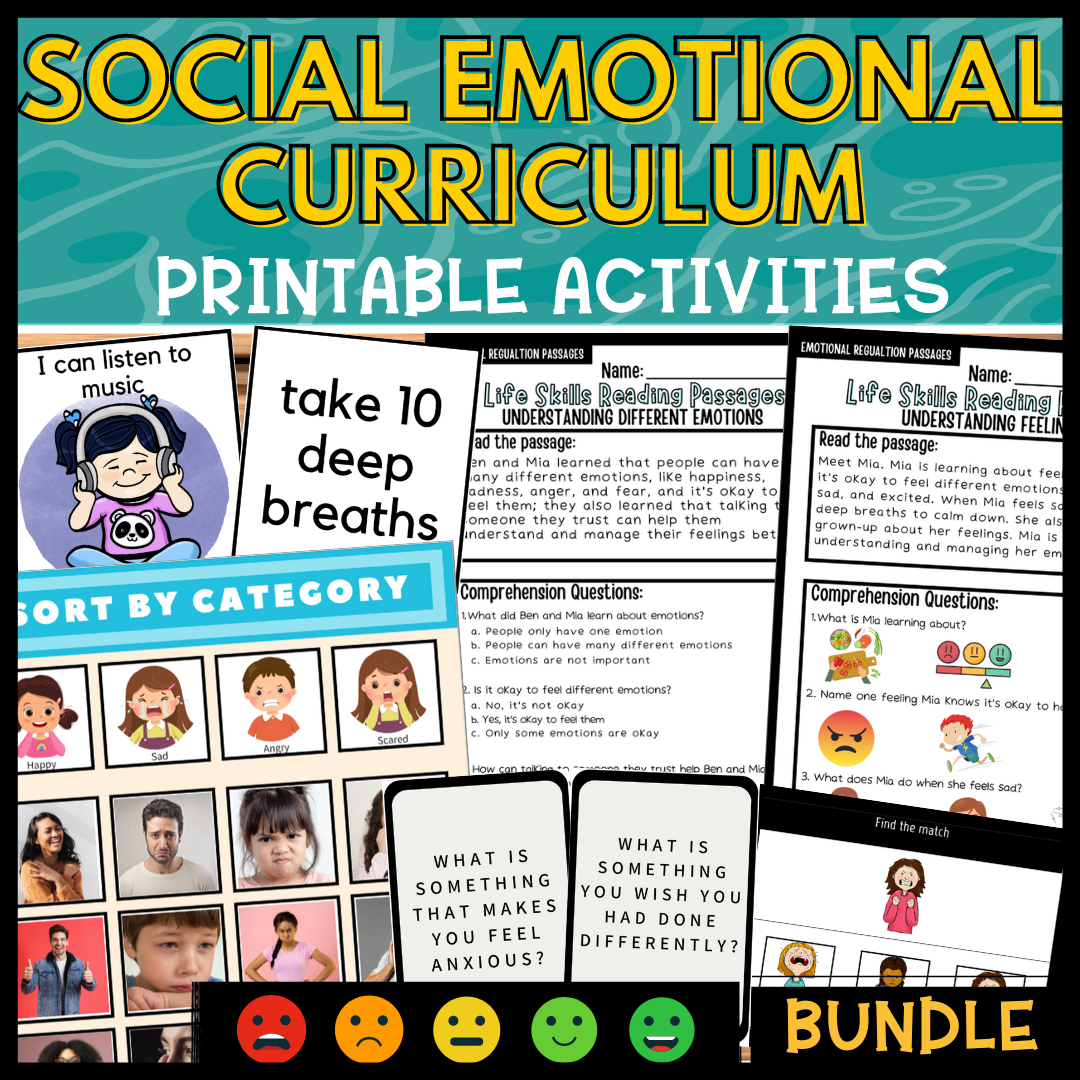 Social Emotional Curriculum Printable Worksheets and Activities