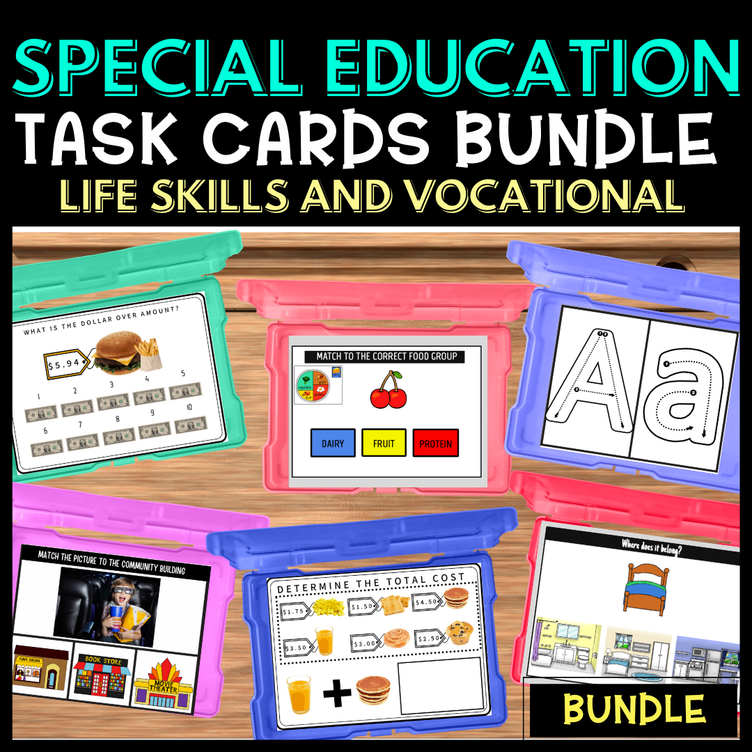 Life Skills Special Education Printable Task Cards MEGA Bundle