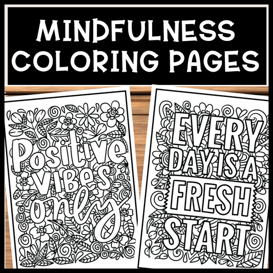 Mindfulness Coloring Page Doodles For Kids and Teens NO PREP