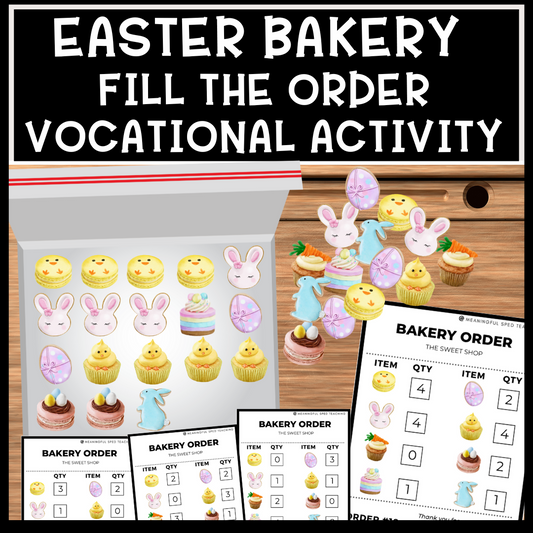 Easter Life Skills Fill the Order Bakery Shop Vocational Special Education Free