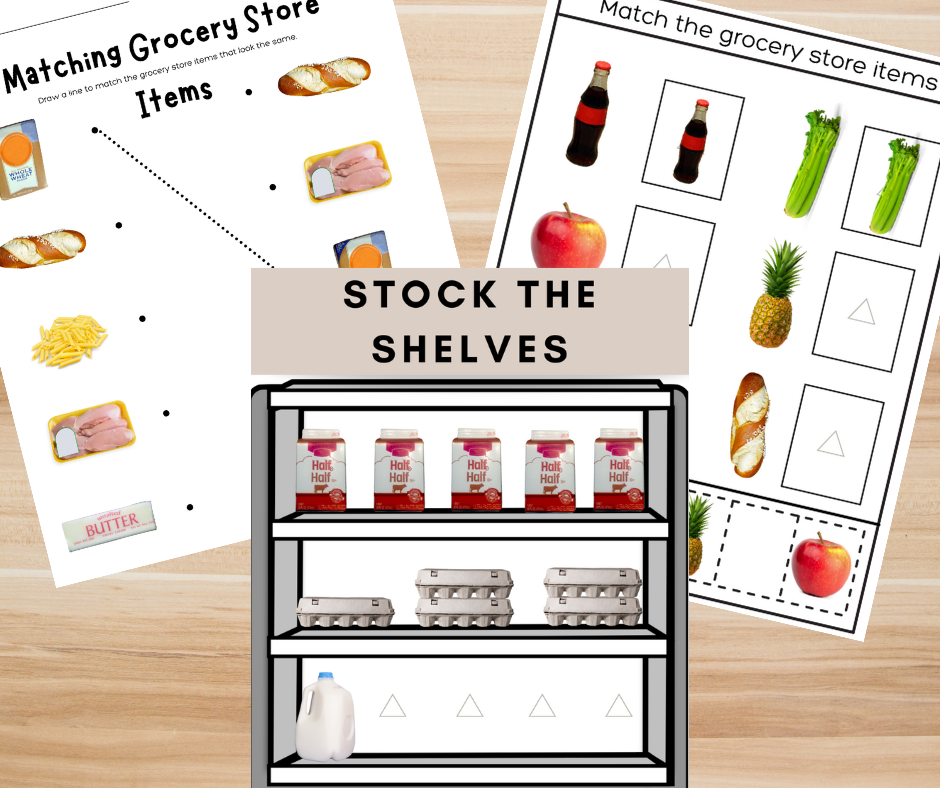 Life Skills Stock the Shelves Activities and Worksheets Grocery Store