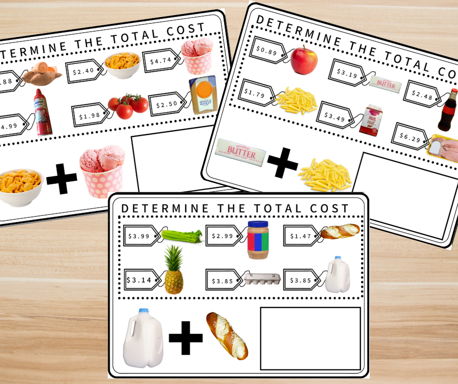 Life Skills Grocery Store Money Addition Special Education Task Cards