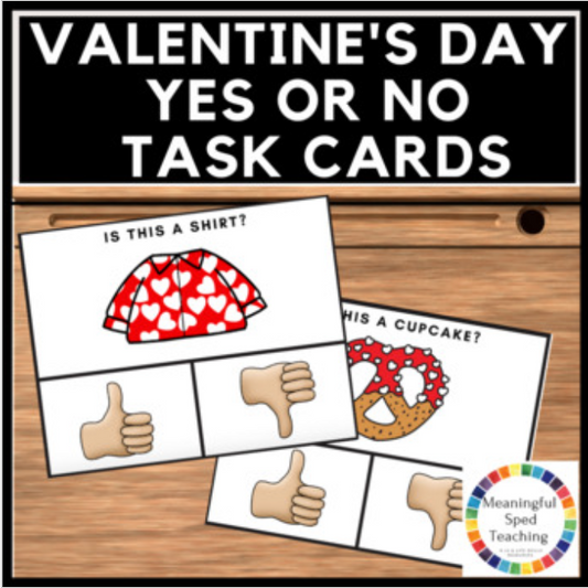 Valentine's Day Activity Yes or No Questions Printable Task Cards