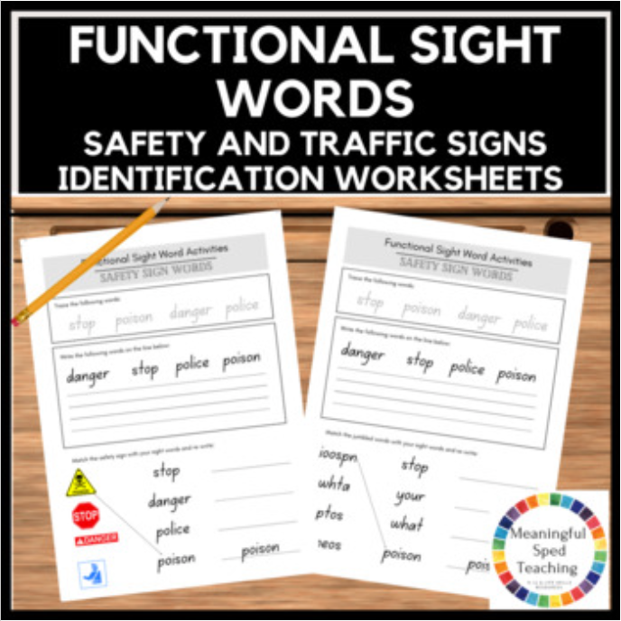 Life Skills Community Safety Signs Printable Worksheets Special Education